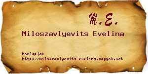 Miloszavlyevits Evelina névjegykártya